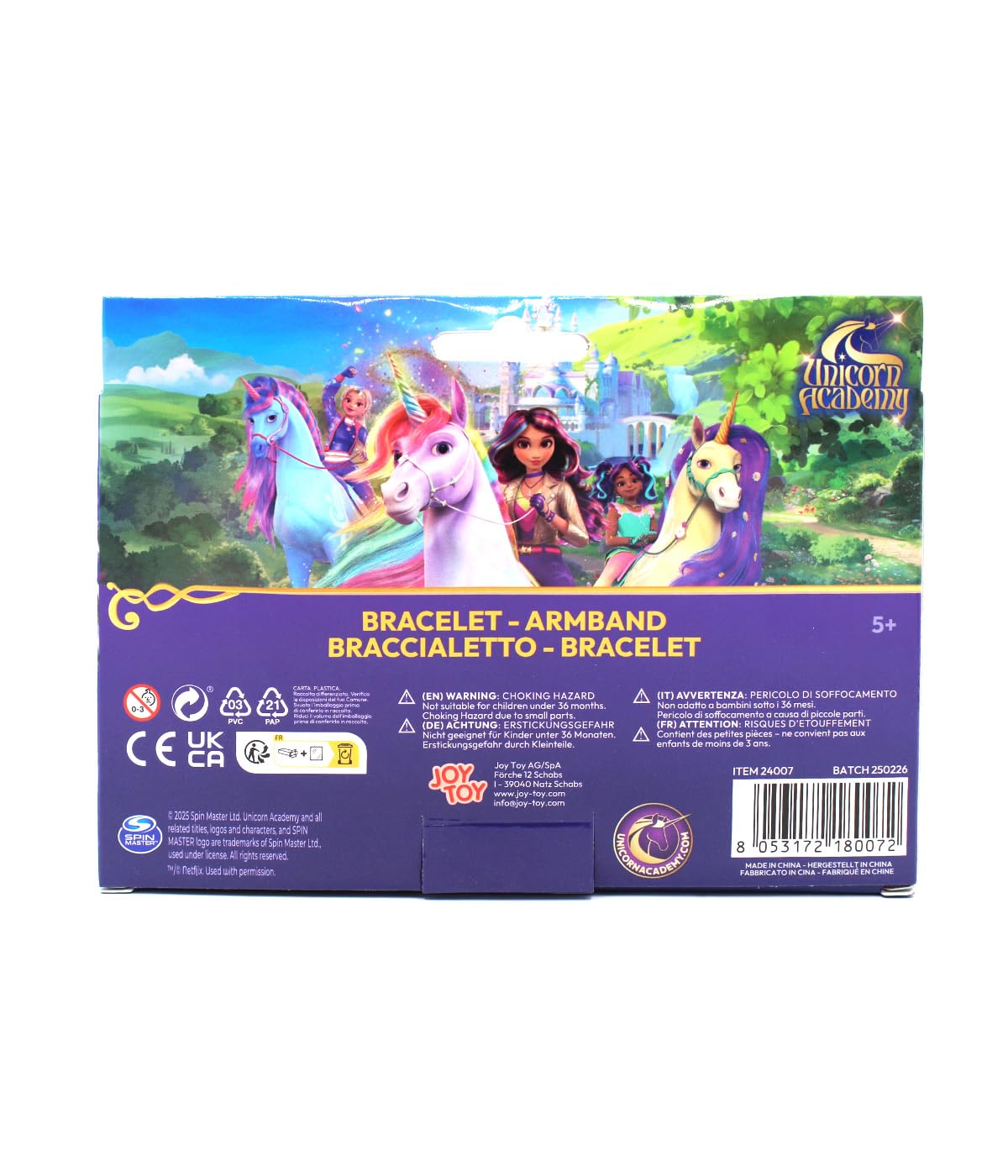 Unicorn Academy Armband Metall Kordel Mädchen Anhänger