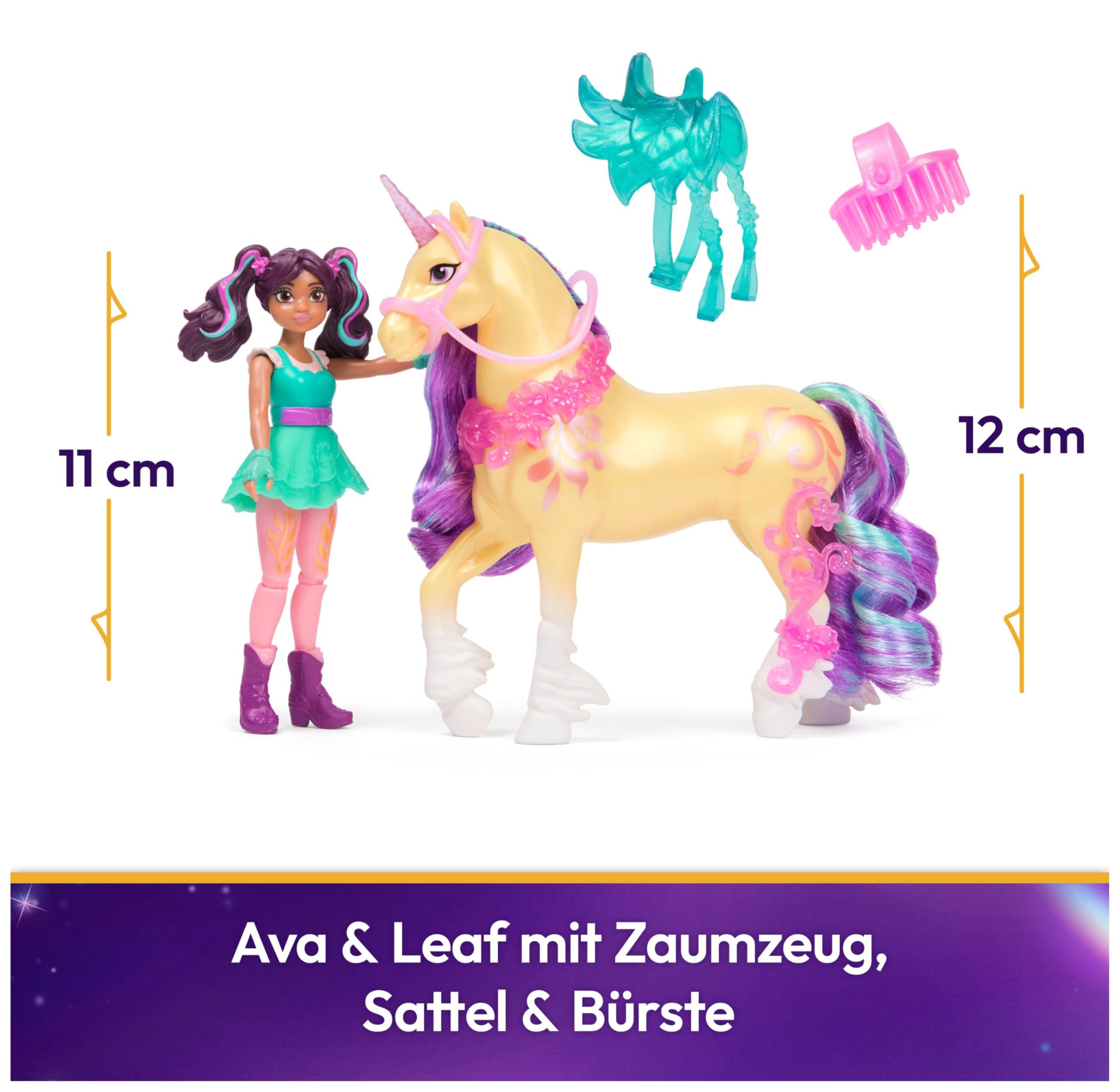 Unicorn Academy Ava und Leaf Spielfiguren-Set 12 cm mit Sattel