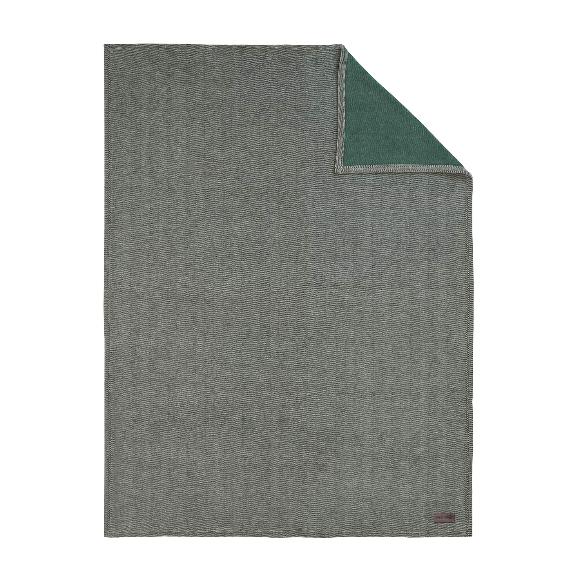 IBENA Aberdeen Kuscheldecke 150x200 grün Fischgrat
