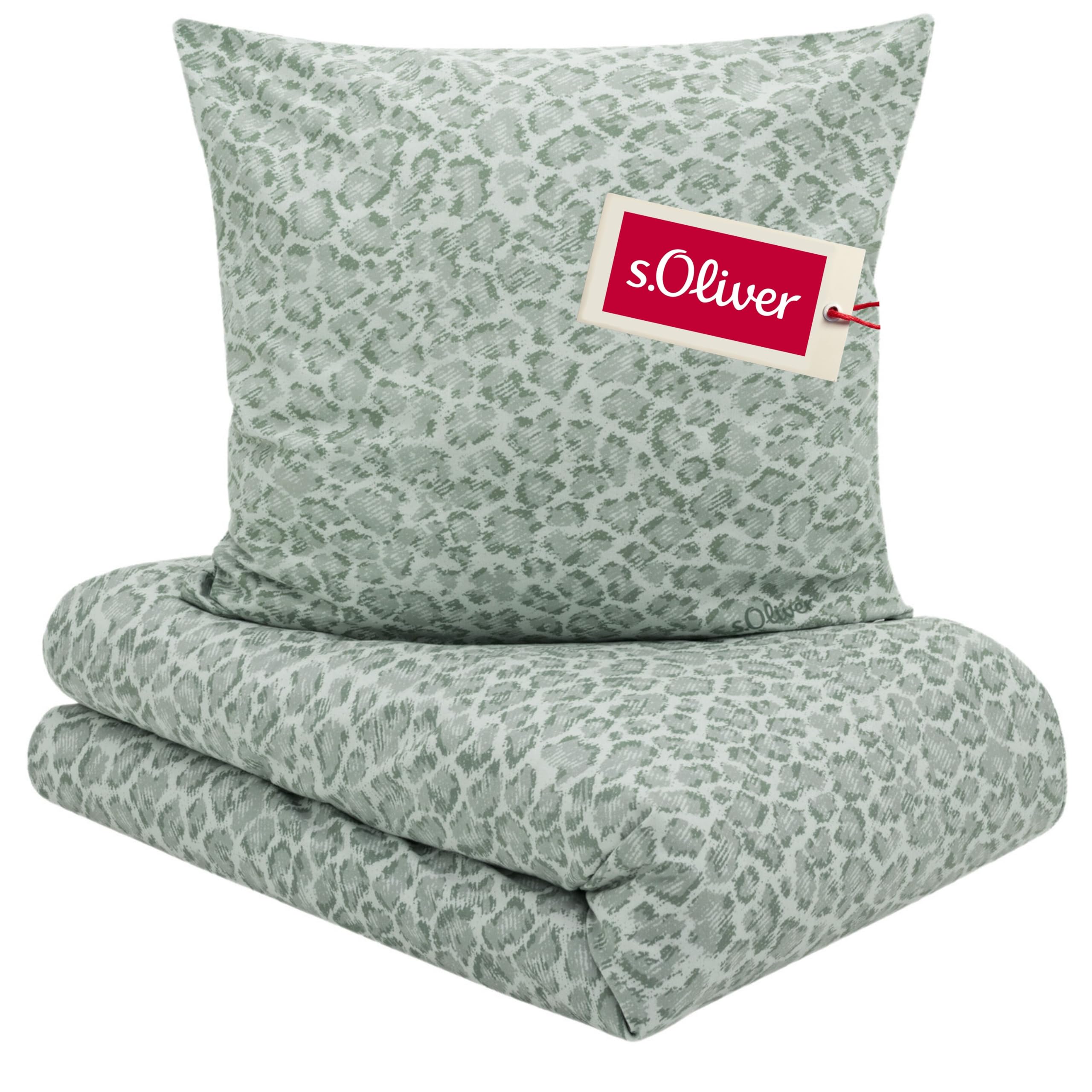 s.Oliver Leo Bettwäsche 155x220 beige Leomuster Baumwolle