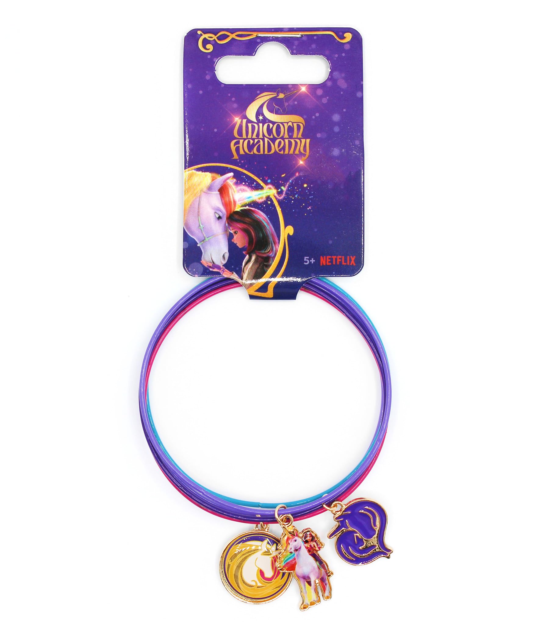 Unicorn Academy Armbänder 5er Metall mit Anhängern für Mädchen