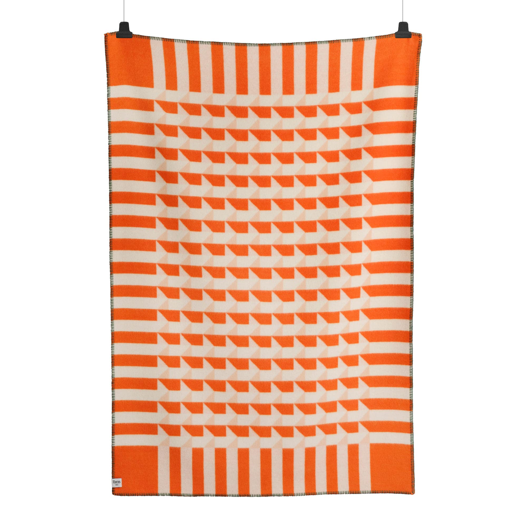 Røros Tweed Kvam Wolldecke 135x200 Orange Lammwolle