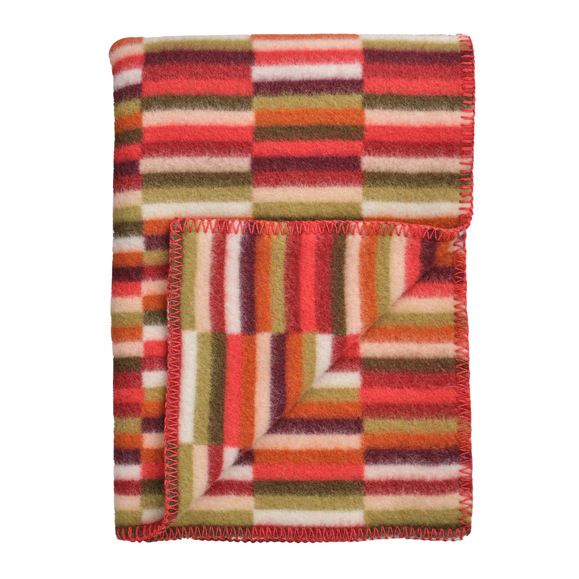 Røros Tweed Ida Wolldecke 135x200 Lammwolle Red Shades