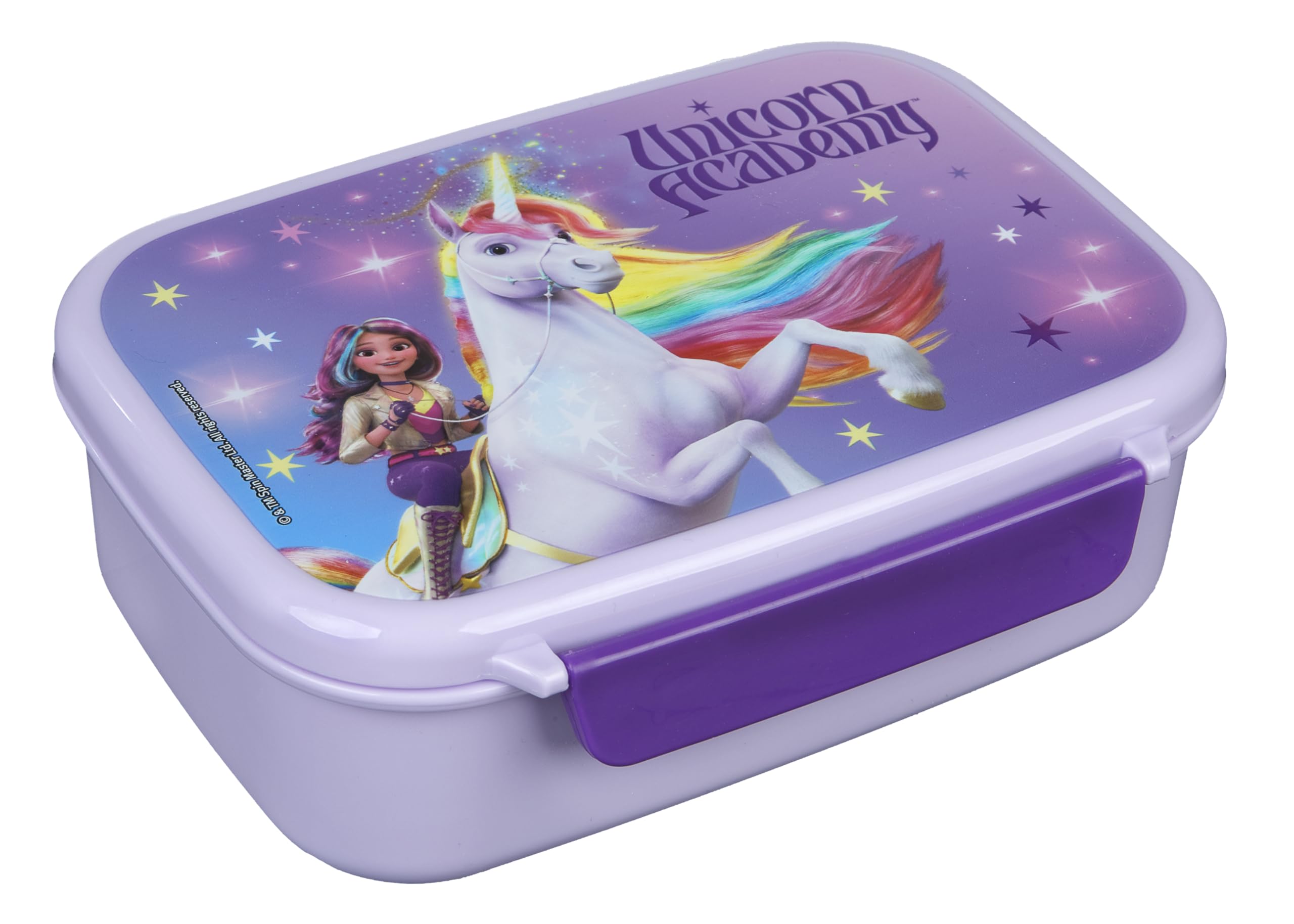 Unicorn Academy Brotdose Kinder Lila 18 cm BPA-frei Einhorn