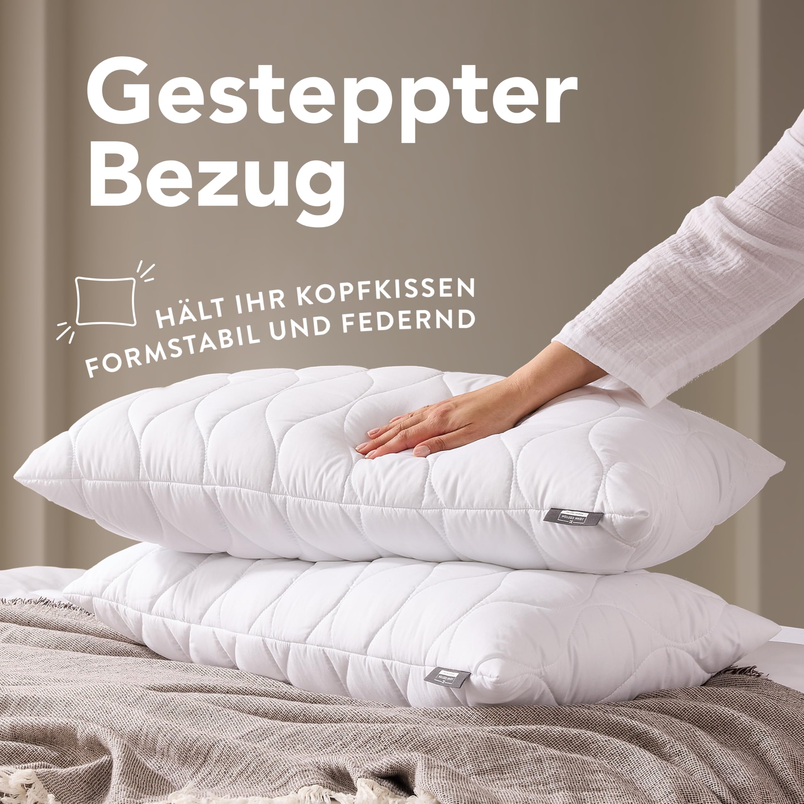 John Cotton Kopfkissen 40x80 cm Kissen verstellbar