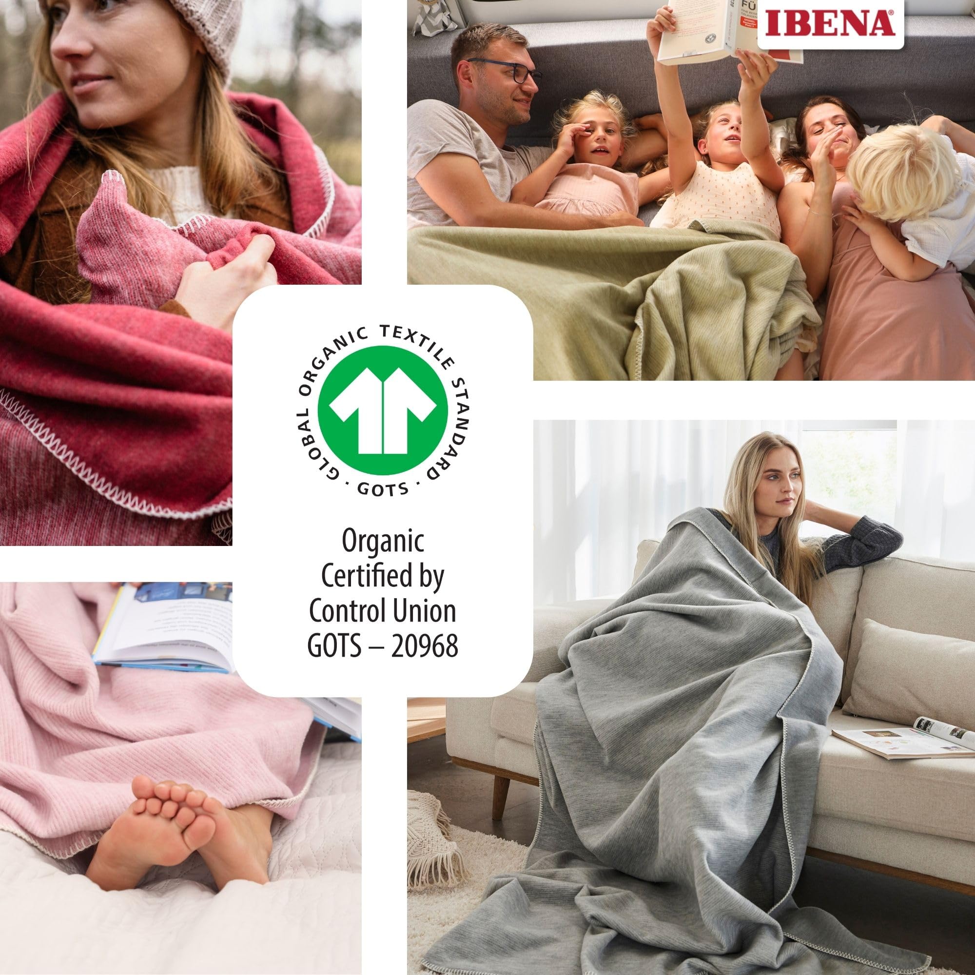 IBENA Lausanne Kuscheldecke 140x200 Natur Baumwolle
