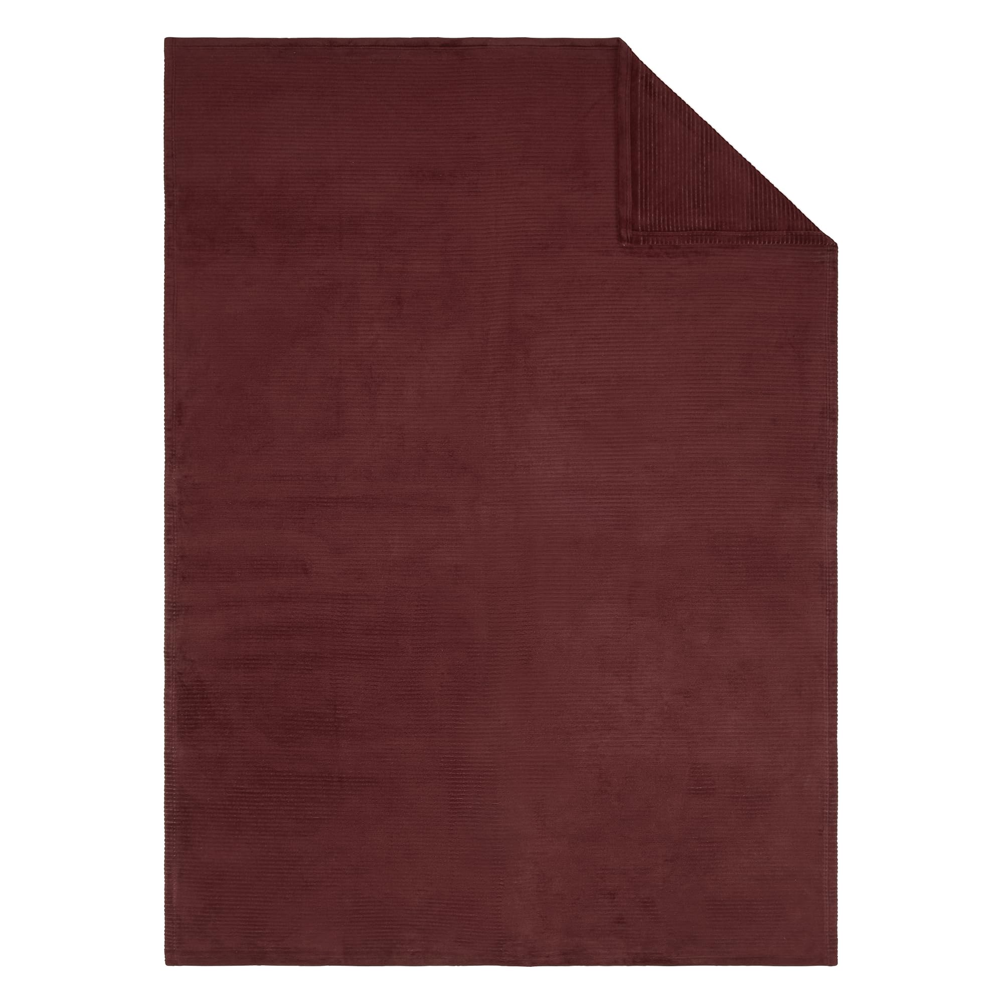 Ibena Cord Decke 150x200 cm Dunkelrot Baumwollmix