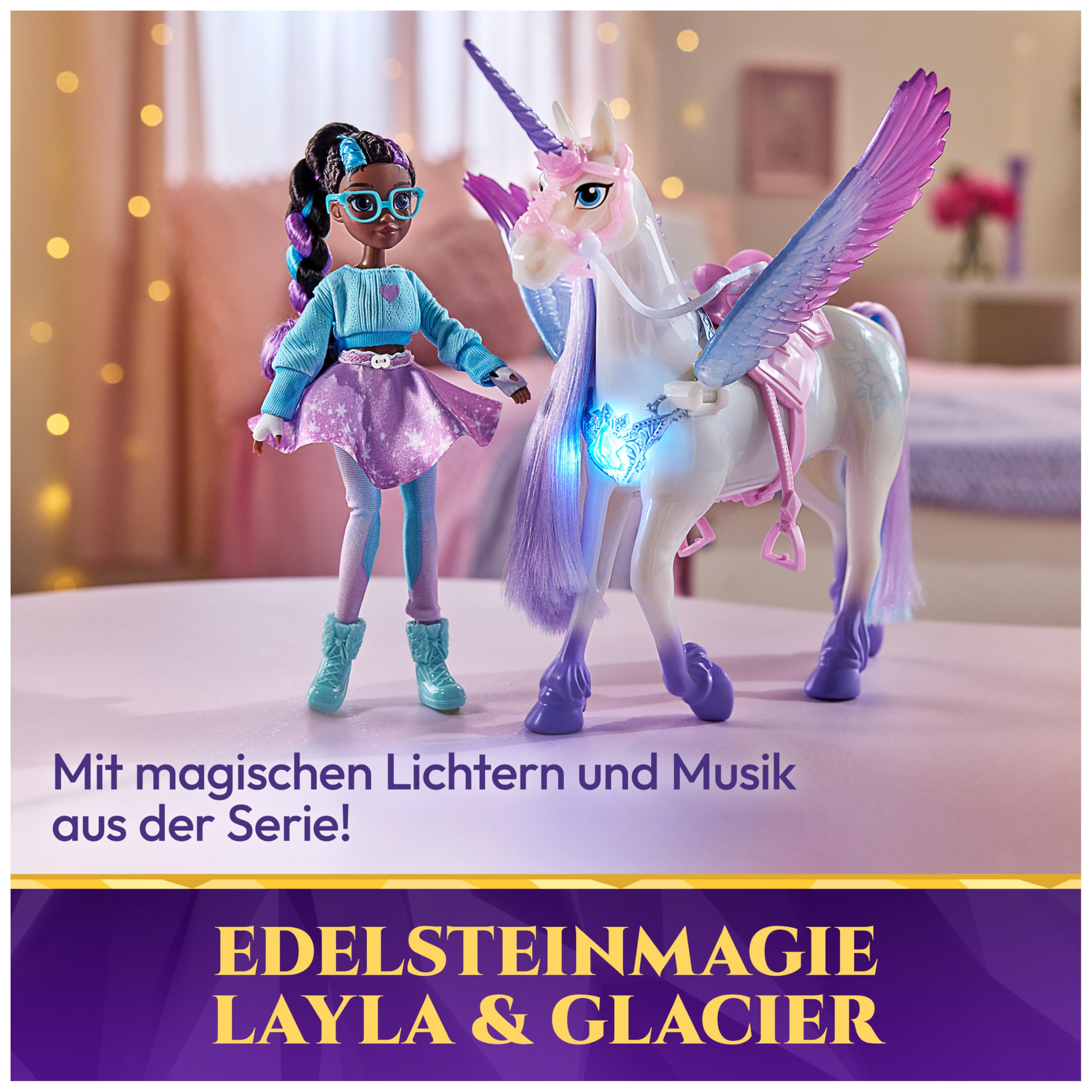 Unicorn Academy Layla und Glacier Spielset mit Licht und Sound